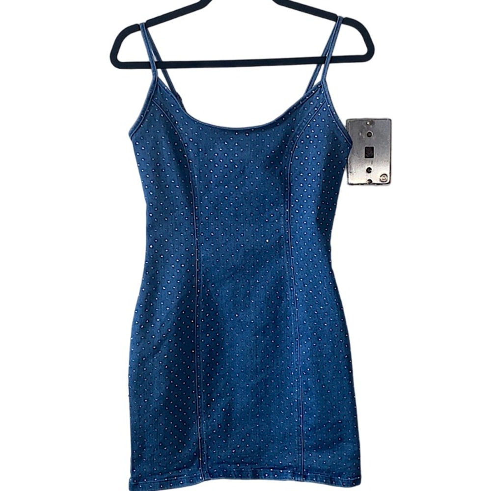 Blāshe denim rhinestone dress size small